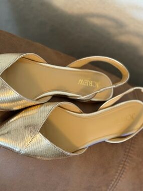 J. Crew Gold Metallic Slingback Shoes